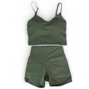 Lululemon Set Grey Eucalyptus, Align Cami Tank Top A/B Cup 6 & Align 4” Shorts 4